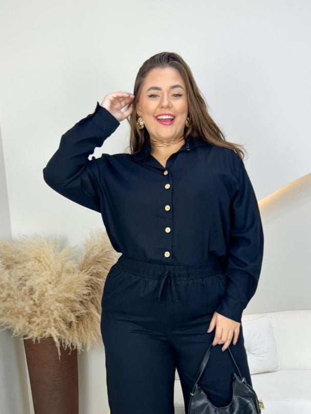 Camisa social over de botões