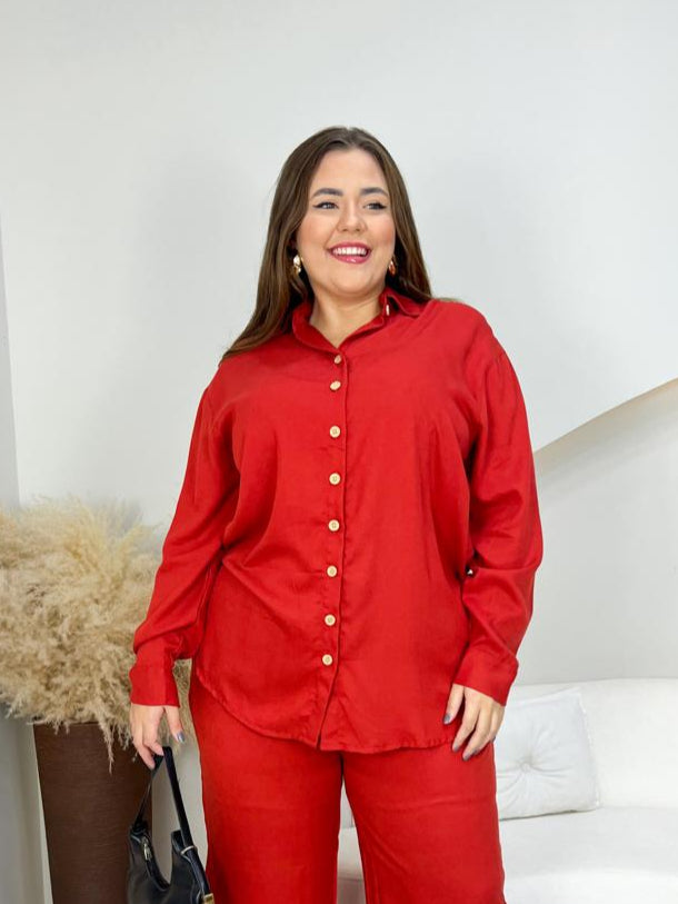 Camisa social over de botões