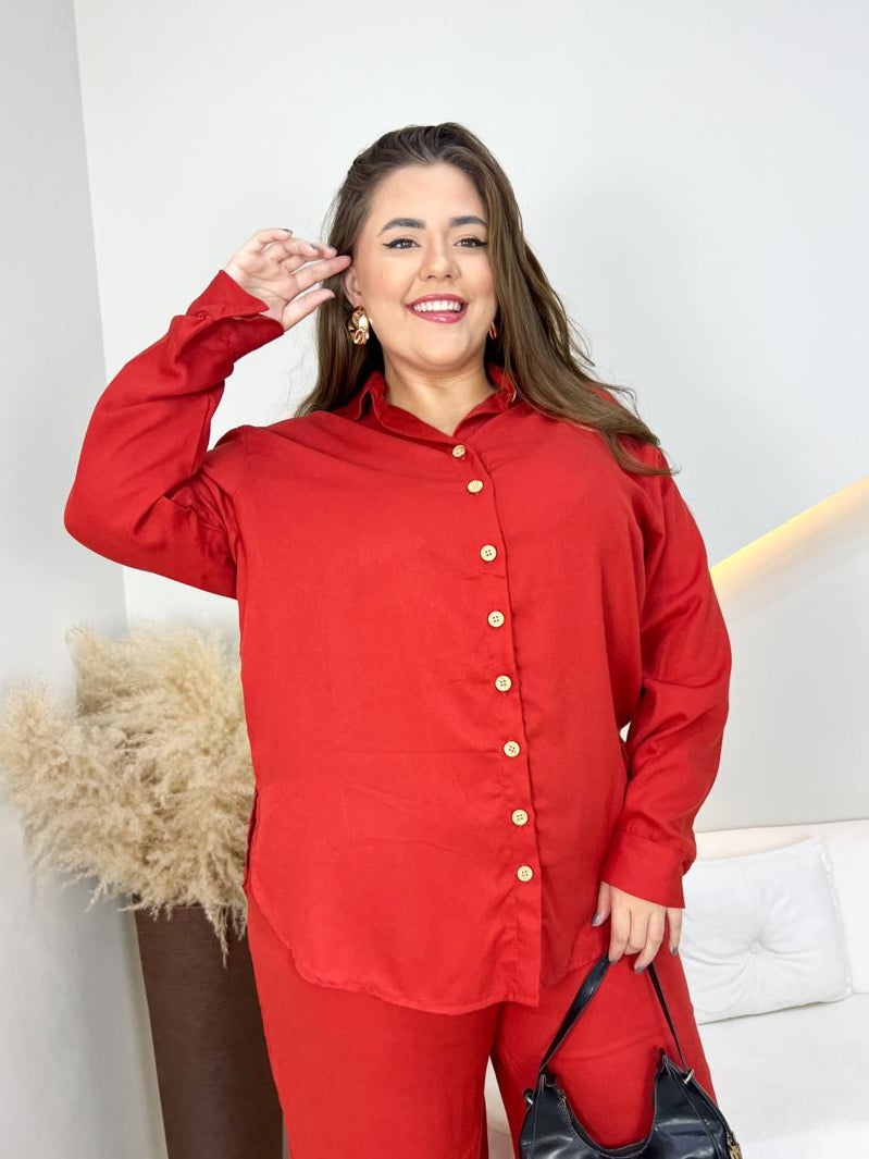 Camisa social over de botões
