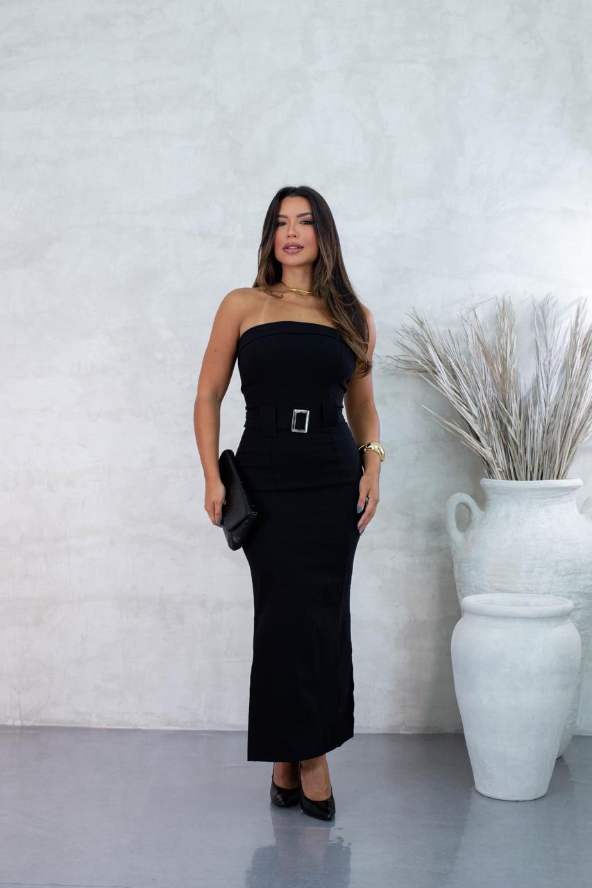 Vestido mídi de bengaline