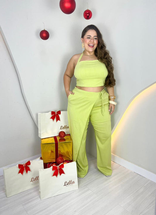 Conjunto de viscose slub