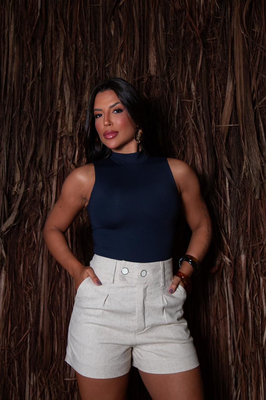 Body em meryl com gola alta