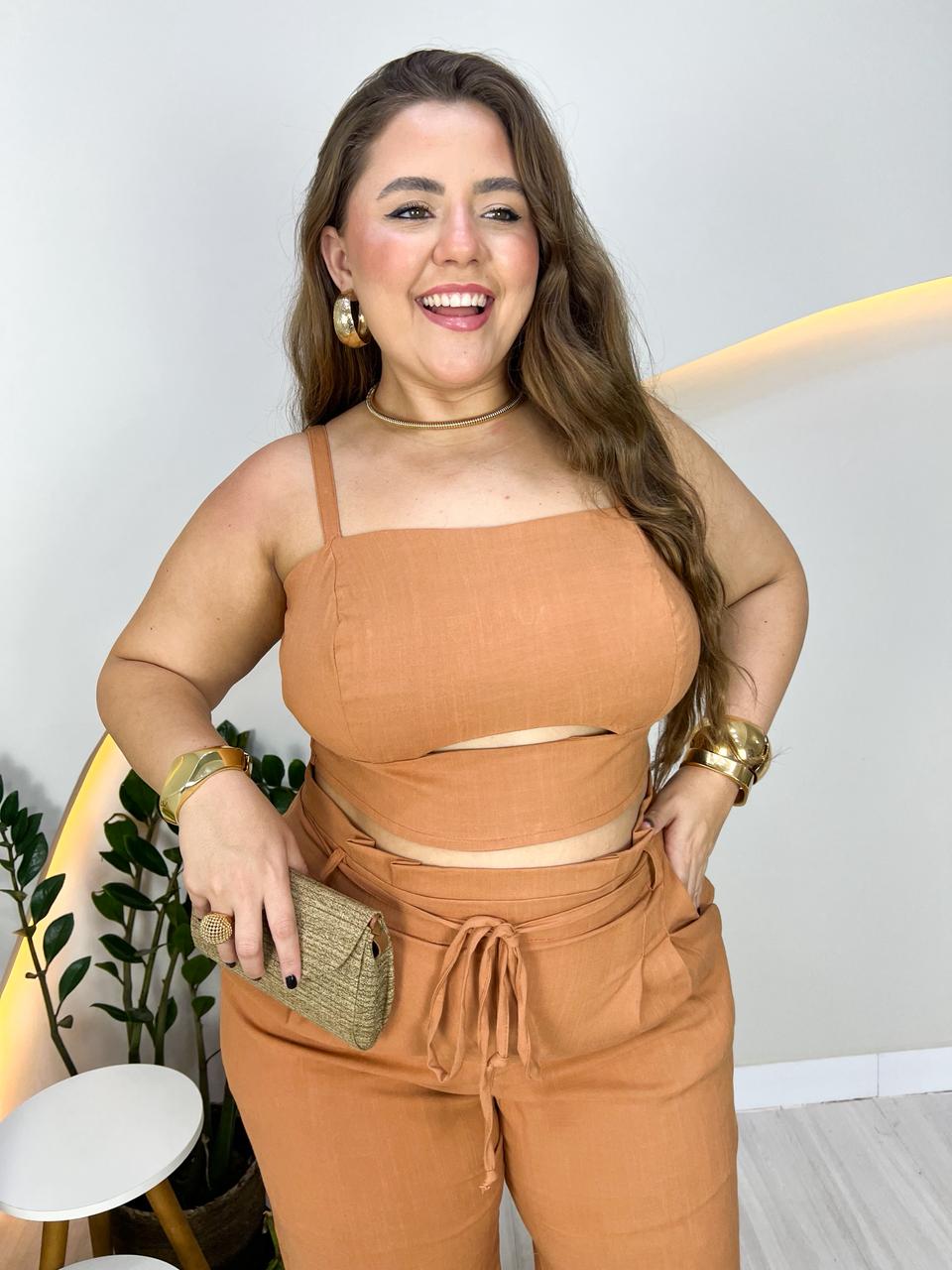 Conjunto em viscose slub