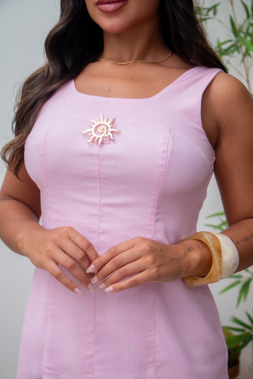 Vestido tubinho de linho