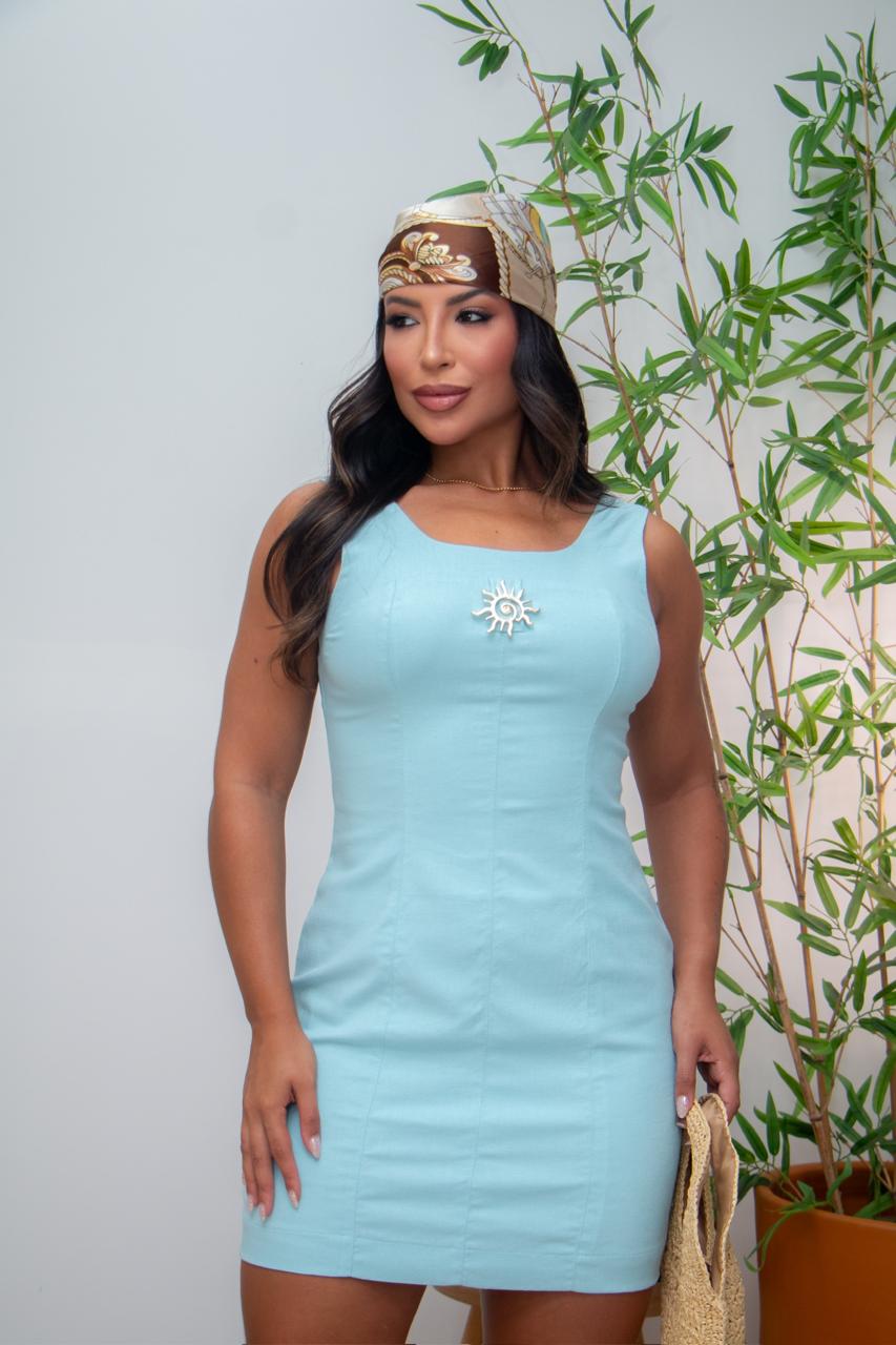 Vestido tubinho de linho