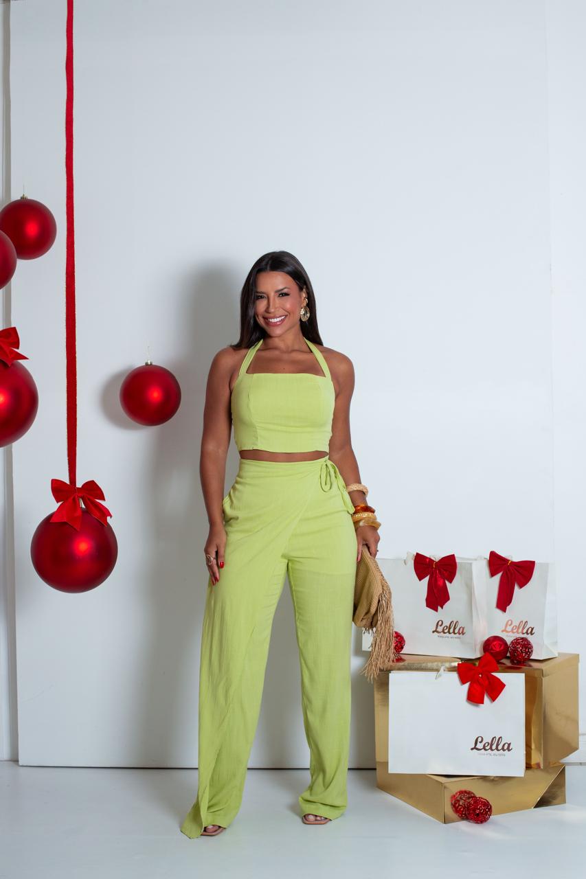 Conjunto de viscose slub